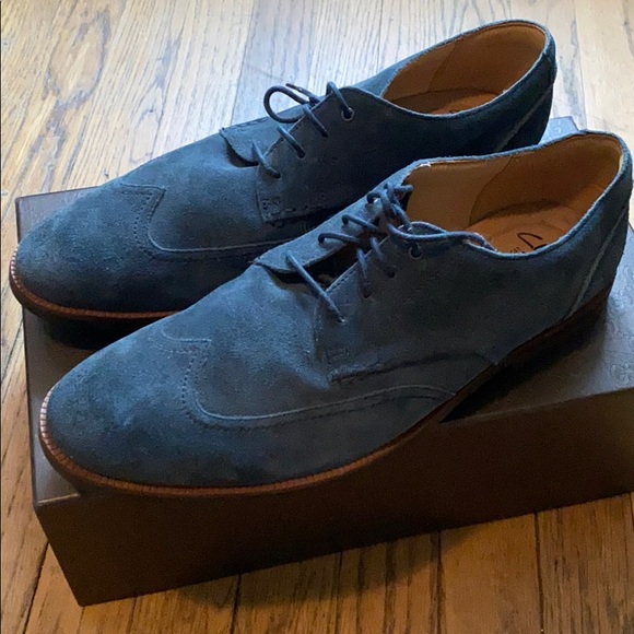 clarks suede oxfords